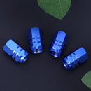 4pcs Aluminum Alloy Car Wheel Tire Valve Air Caps Stem Covers (Blue) Newly