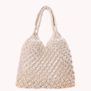 Womens Straw Hollow Beach Shoulder Bags Female Summer Vacation Shopper Handbags