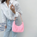 Autumn Winter Retro Women Hobos Underarm Bag Chain Plush Large Capacity Handbags