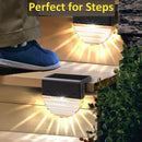 LED Solar Powered Fence Wall Lights Garden Lamp Step Path Decking Outdoor M0K5