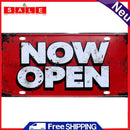 Now Open Tin Plate Retro Metal Sign Home Decor Wall Cafe Iron Painting Craft