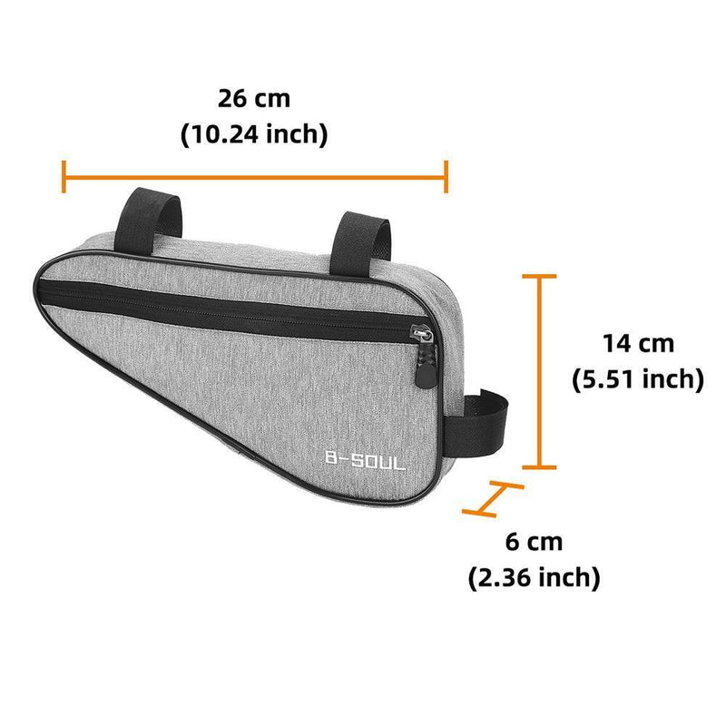 Durable MTB Front Frame Triangle Bag Road Cycling Storage Pouch Bag (Gray)