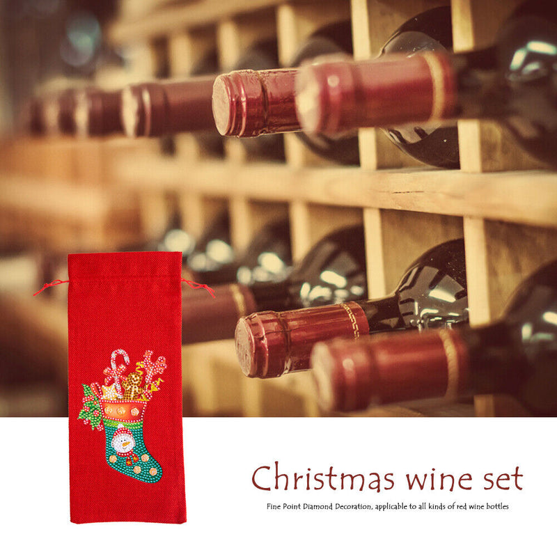 DIY Special Drill Diamond Painting Christmas Wine Bottle Covers (TB007) Newly