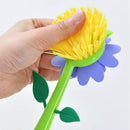Long Handle Pot Brush Flower Dishwashing Cleaning Kitchen Brushing (Green)
