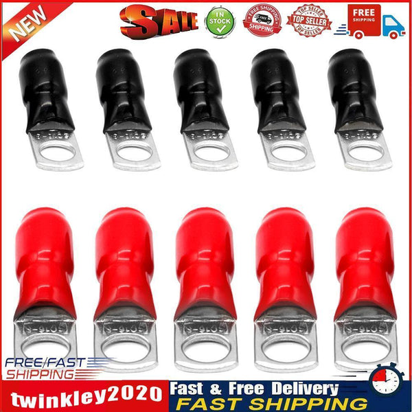 10pcs Car Audio Power Ground Wire Ring Terminals 6 AWG Gauge M8 Connectors Newly
