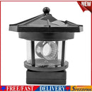 Lighthouse Solar LED Light Garden Outdoor Beacon Rotating Beam Lamp (Black)