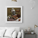 Diamond Painting Kit Hedgehog coffee beans Full Round Rhinestone Wall Pict