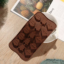 Chocolate Mold Xmas Cake Making Gift Box Ice Tray Santa Tree Silicone Mould