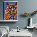 Colored DIY Arts Digital Oil Painting Cute Alpaca No Frame Picture By Numbers