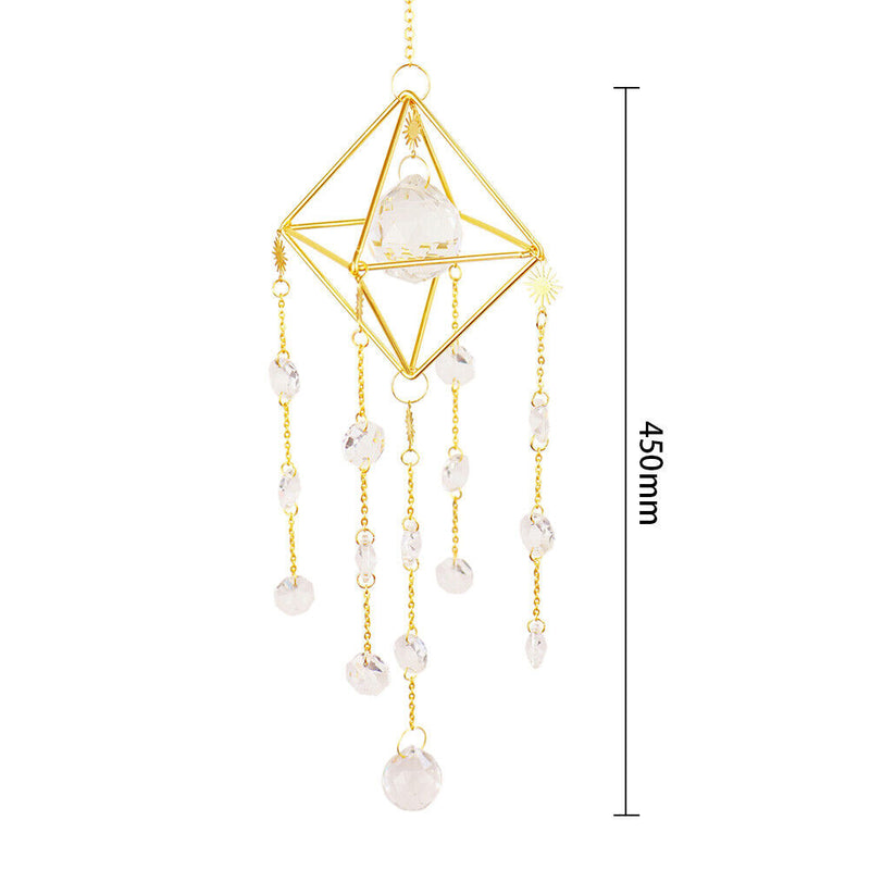 Crystal Windchimes Ornament Lighting Ball Home Hanging Pendant Decor (C) Newly