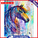 5D DIY Diamond Painting Embroidery Full Round Drill Colorful Horse Mosaic Kits