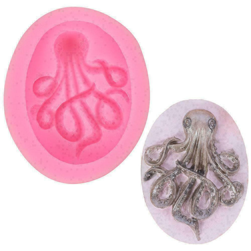 Octopus Silicone Mould Fondant Cake Cupcake Decor Mold T7E0 4.6*3.8*1cm B1Z9
