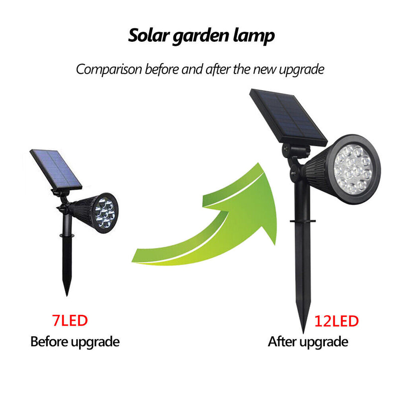 12LED Solar Lamp Outdoor Spotlight Colorful Ground Plug Light (Warm White) Newly