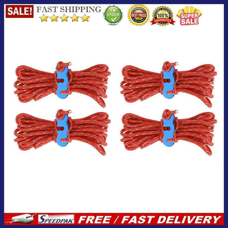 4pcs Quick Knot Tent Wind Rope Buckle Camping Hiking Tent Awning Rope Fastene
