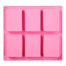 6 Grids Long Silicone Handmade Soap Mold Rectangle DIY Craft Cake Molds Newly