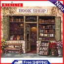 Frameless Oil Paint By Numbers DIY Bookshop Picture Craft Room Decoration Kit