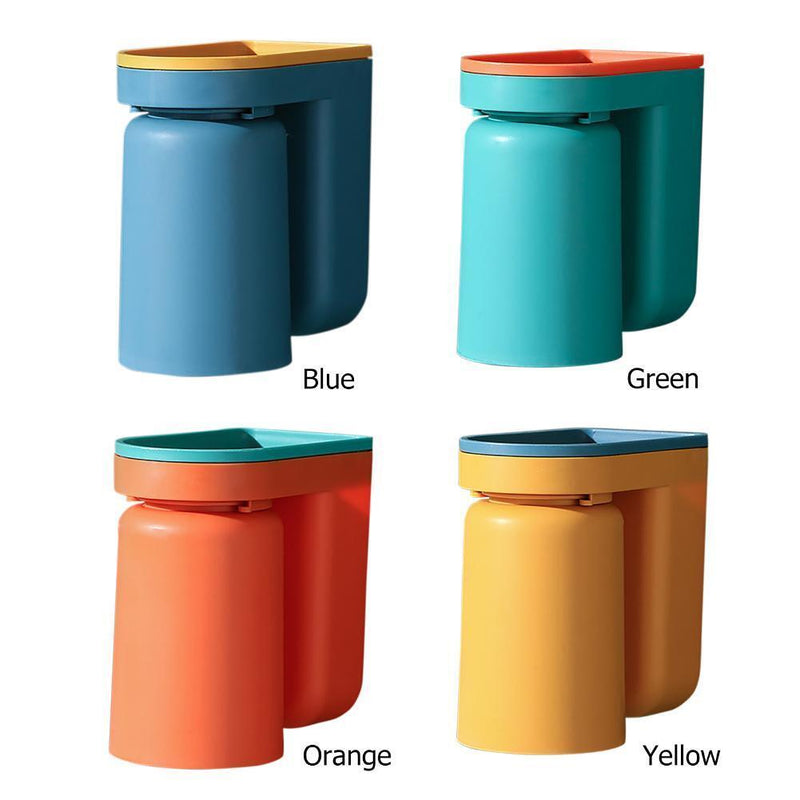 Toothbrush Holder Wall Mounted Adhesive Toothpaste Stand for Shower (Blue)