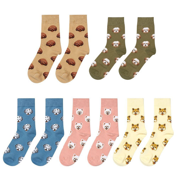 Dog Japanese Ins Creative Stockings Middle Tube Socks Female Sox Cotton Socks