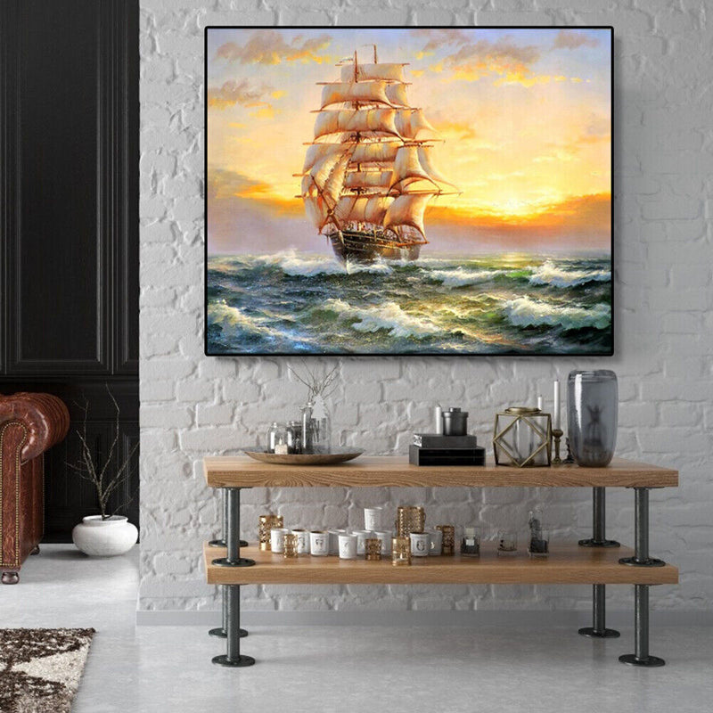 Painting By Numbers Kit DIY Vessel Canvas Oil Art Picture for Home Wall Decor