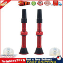 2pcs 40mm Bike Tubeless Tire Presta Valve Aluminum Alloy Stem w/Cap (Red) Newly