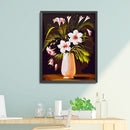 Painting By Numbers Kit DIY Flowers Vase Hand Painted Canvas Oil Art Picture