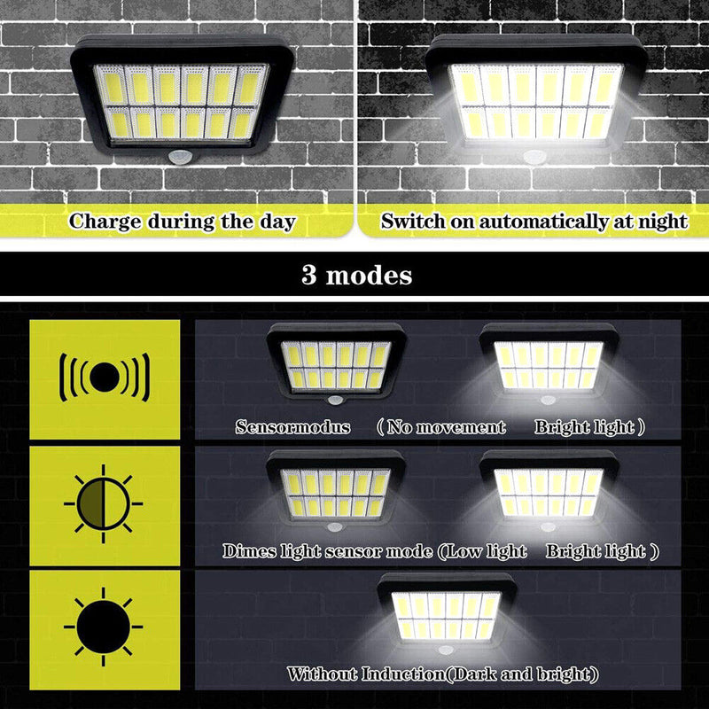 LED Outdoor Solar Garden Waterproof PIR Motion Sensor Wall Light (120COB A)