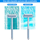 Window Cleaning Squeegee 4-in-1 Window Cleaner Long Handle Scrub Brush Tools