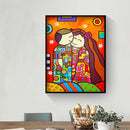 Painting By Numbers Kit Frameless DIY Sweet Lovers Hand Painted Canvas Artwork