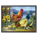 Full Cross Stitch 11CT Cotton Thread DIY Chickens Handmade Stamped Needlework