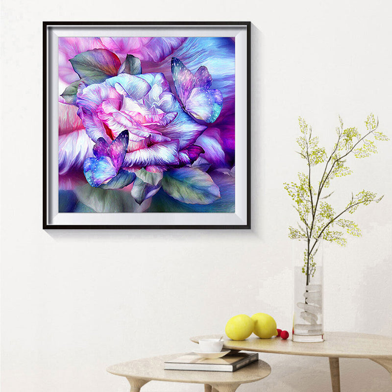 Micolot Butterfly Flower 5D DIY Diamond Round Rhinestone Embroidery Paintings Artcraft f