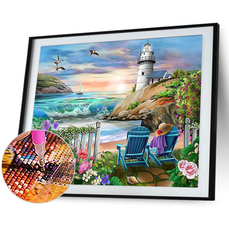 Beach Vacation Diamond Painting Kits Full Round Drill 24 Colors 60x50cm (V2421)