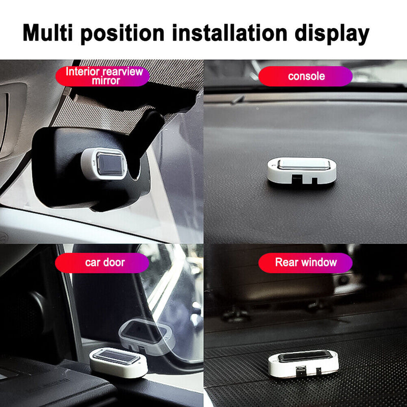 Universal Solar USB Powered Car LED Alarm Light Anti-Theft Warning Blinking Lamp