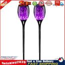 12 LED Flame Torch Light Solar Powered Garden Plug-In Decor Lamp (2pcs) Newly