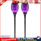 12 LED Flame Torch Light Solar Powered Garden Plug-In Decor Lamp (2pcs) Newly