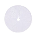 Christmas Tree Skirt White Long Plush Tree Carpet for Living Room Bedroom Garden