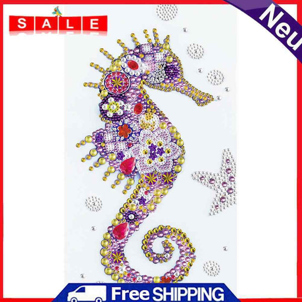 DIY Special Shaped Diamond Painting Seahorse Pattern Partial Drill for Home Wall