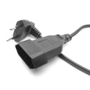 0.6M EU Power Adapter Cord 90 Degree Angled 2Pin Male to Female Plug Power Cable