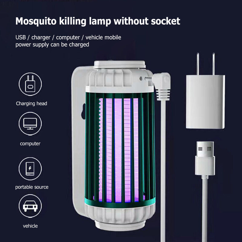 Portable Mosquito Killer Lamp Pest Bug Insect Repellent Light (White Green)