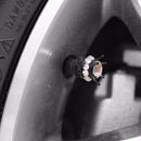 4pcs Auto Car Bling Rhinestone Black Crown Wheel Tire Valve Caps (White) Newly