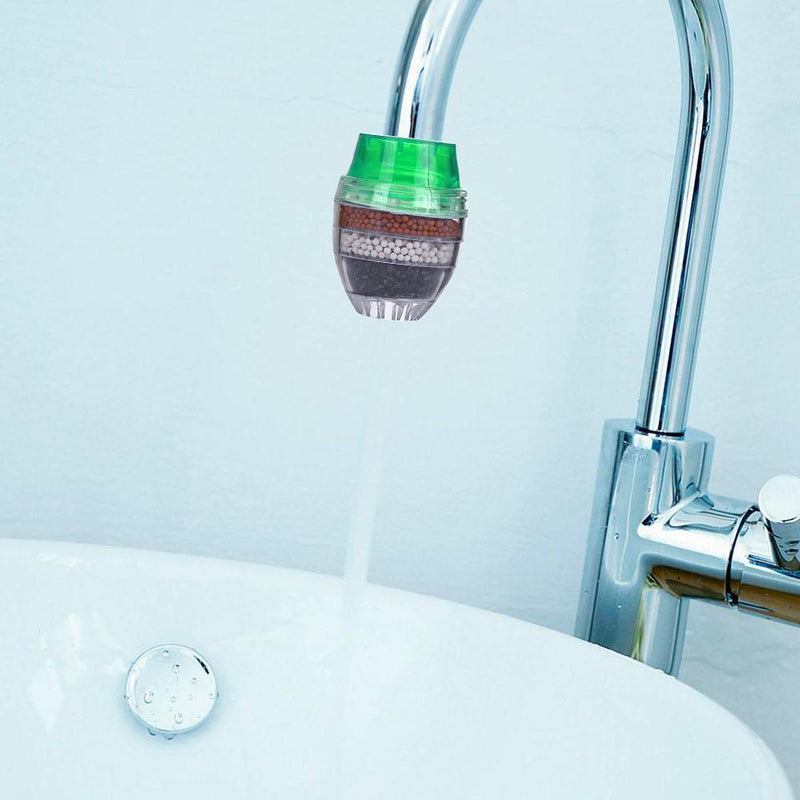 House Tap Water Purifier Activated Carbon Remove Rust Faucet Filter (Green)