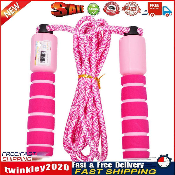 Children Skipping Rope with Counter Jumping Ropes Sports Equipment (Pink) Newly