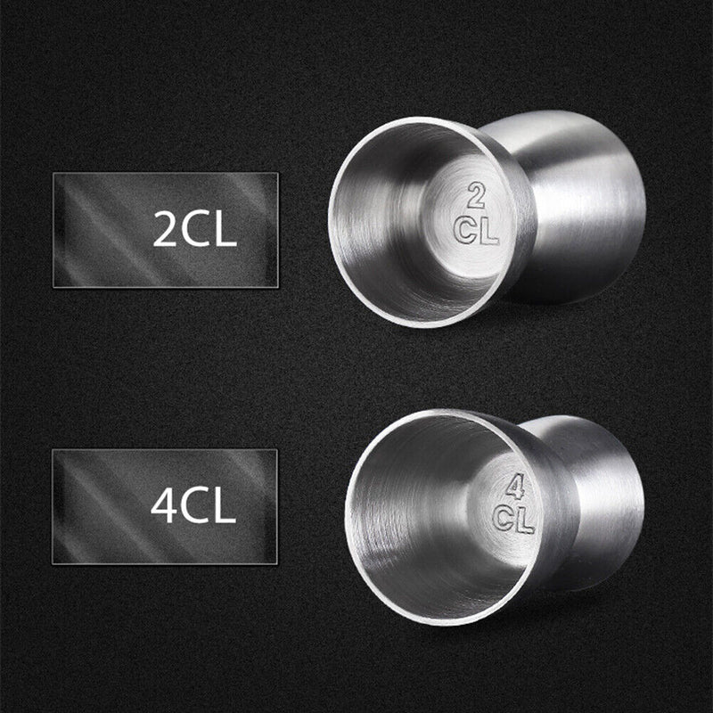 20/40ml Stainless Steel Wine Measuring Cup Double Head Cool Drink Mixer for Bar