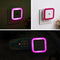 Mini LED Light Sensor Control Night Light Square Bedroom Lamp (EU Rose Red)