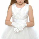 2X Kid White Short Satin Feel Boy Girl Hold Flower Dance G8T6 Girl SALE D6T3