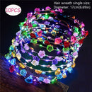 Crown Flower Light Up Headband Glowing LED Wreath Christmas Party Decoration