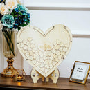 Heart Shaped Wedding Guest Book Rustic Wooden Baby Showers Party Guestbook Decor