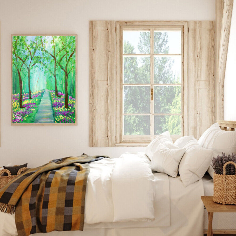Forest Path Oil Paint By Numbers DIY Handpainted on Canvas Wall Art Picture