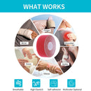 Elastic Cotton Self Adhesive Tape Sports Bandage Muscle Support Pad (Red)