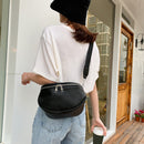 Pure Color PU Leather Shoulder Chest Pouch Women Girls Crossbody Messenger Bags