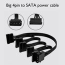 5Molex 4 Pin 1 to 5 SATA 15 Pin Hard Drive Power Supply Splitter Cable 78cm